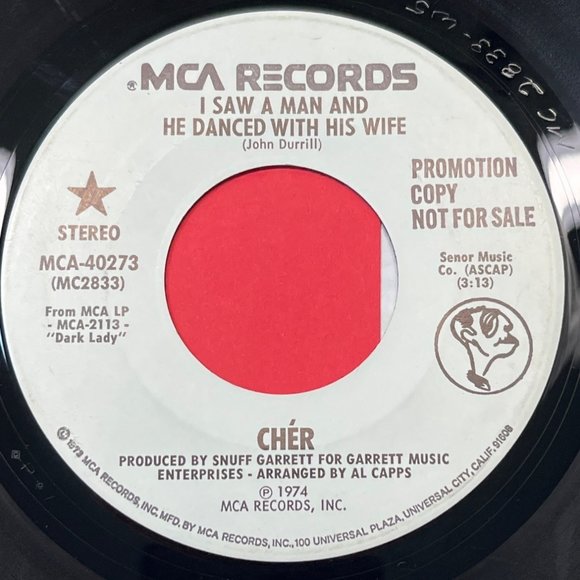 Cher I Saw a Man and He Danced With His Wife 45 Pop WLP Promo Stereo 1974 MCA - Picture 1 of 4